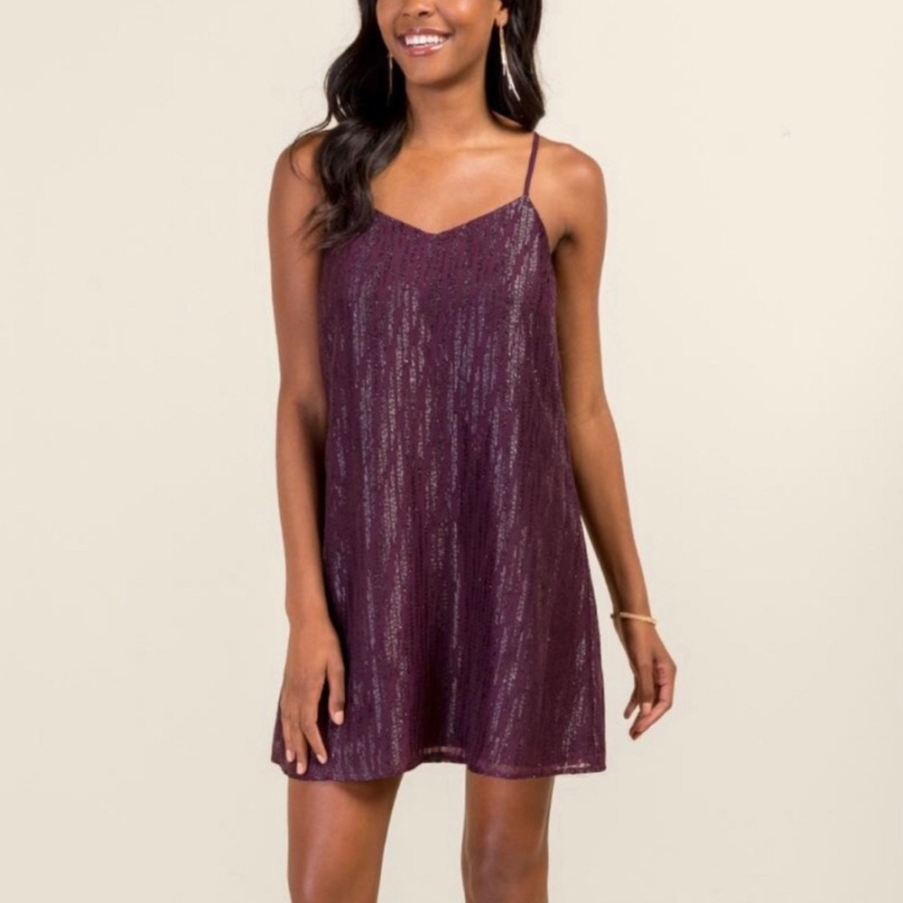 Plum Sparkle Mini Dress